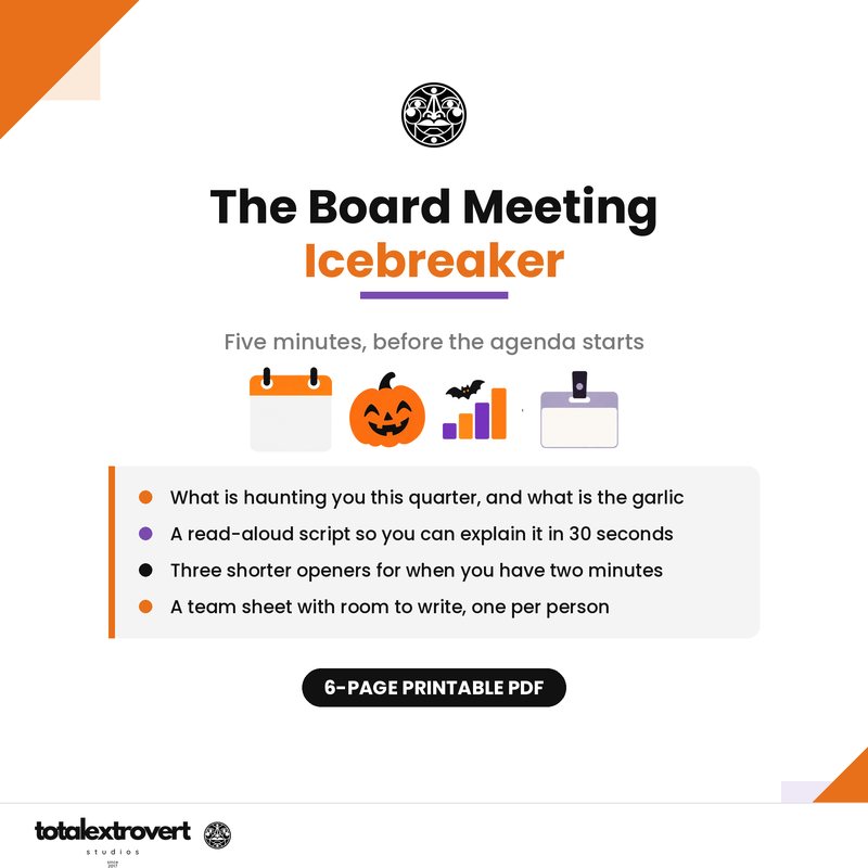 The Board Meeting Icebreaker printable